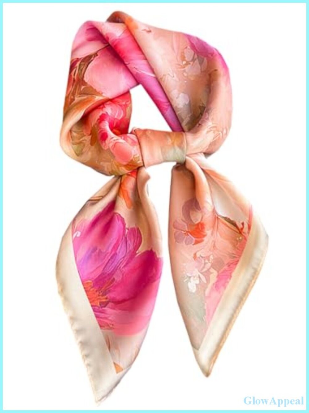 Women's Square Satin Scarf for Hair Neck Bandana 27.5"